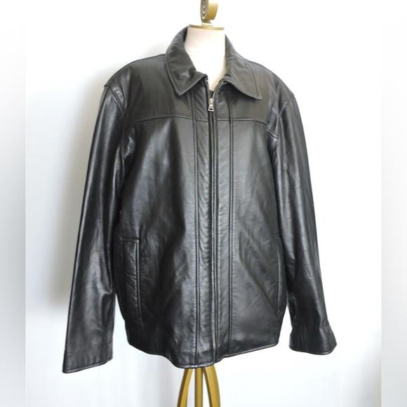 Vintage Danier Black Leather Jacket Size Extra Large - Picture 2 of 12